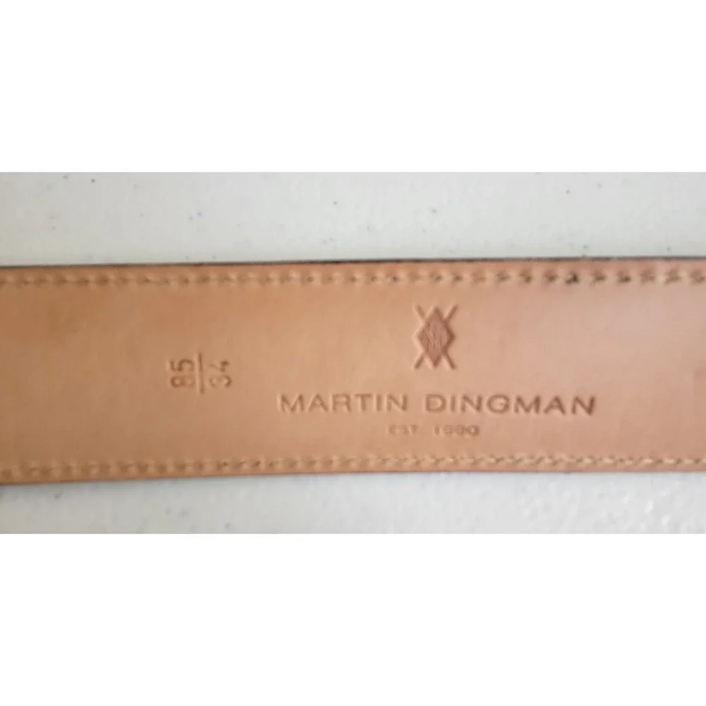 Martin Wingman Belt Men's Size 34 Black Nubuck Saddle Leather Lining Dress‎